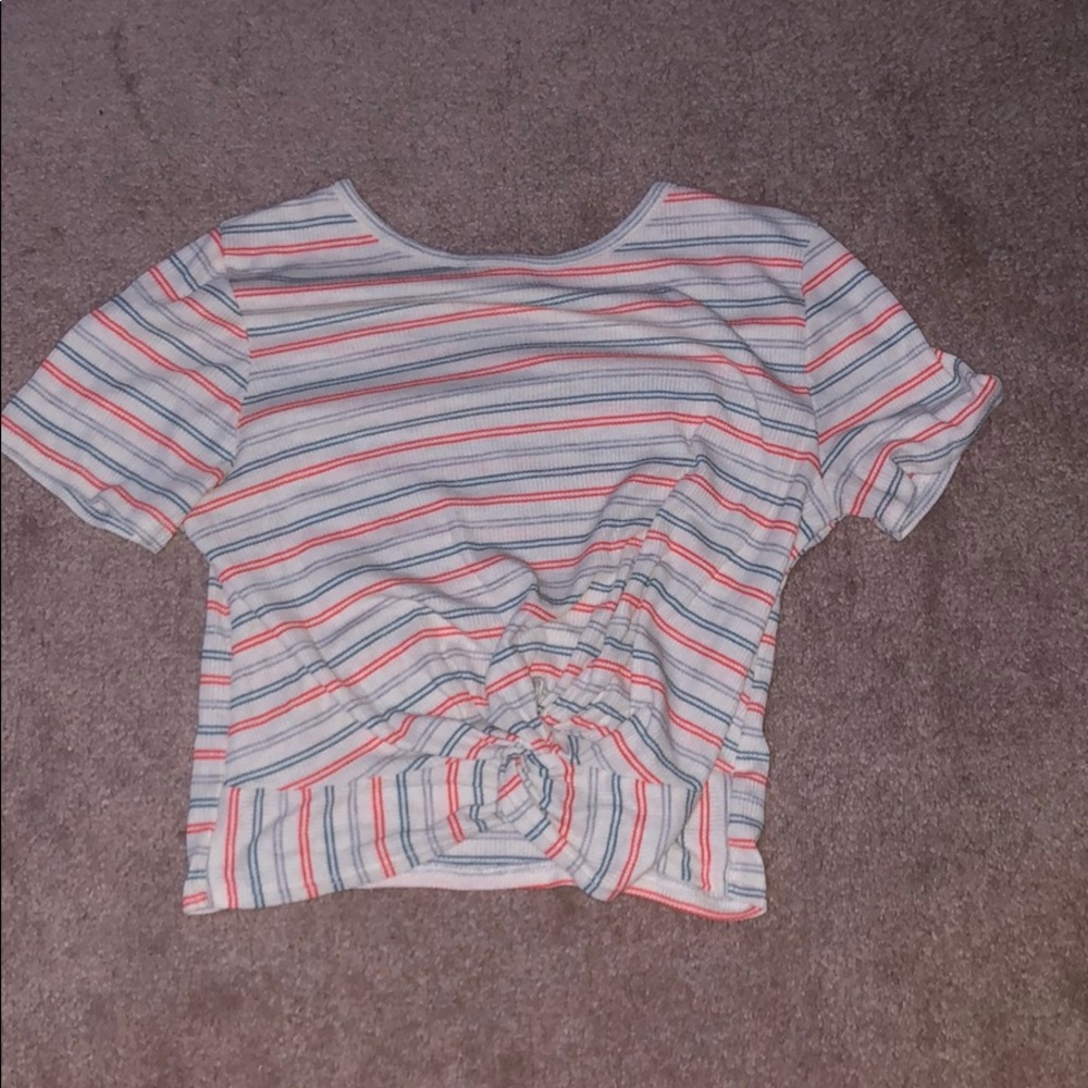 Cropped striped shirt